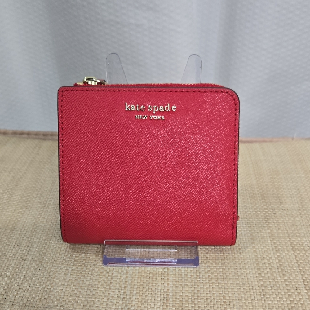 Like New! kate spade red zip-around compact wallet